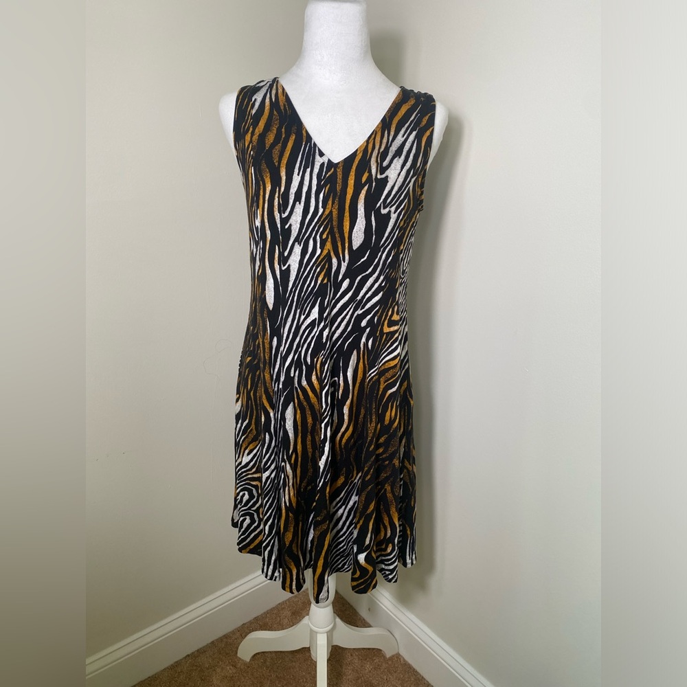 Tiger Stripe Womens Sleeveless Dress Size Medium